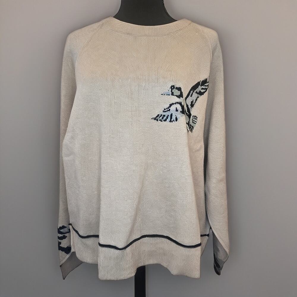 NWT Pilcro by Anthropologie The Oaklyn Cozy Knit Crew-Neck Duck Sweater. Size M - Picture 4 of 12